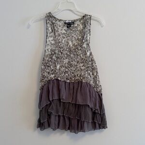 Rachael & Chloe Gray and Purple Layered Blouse